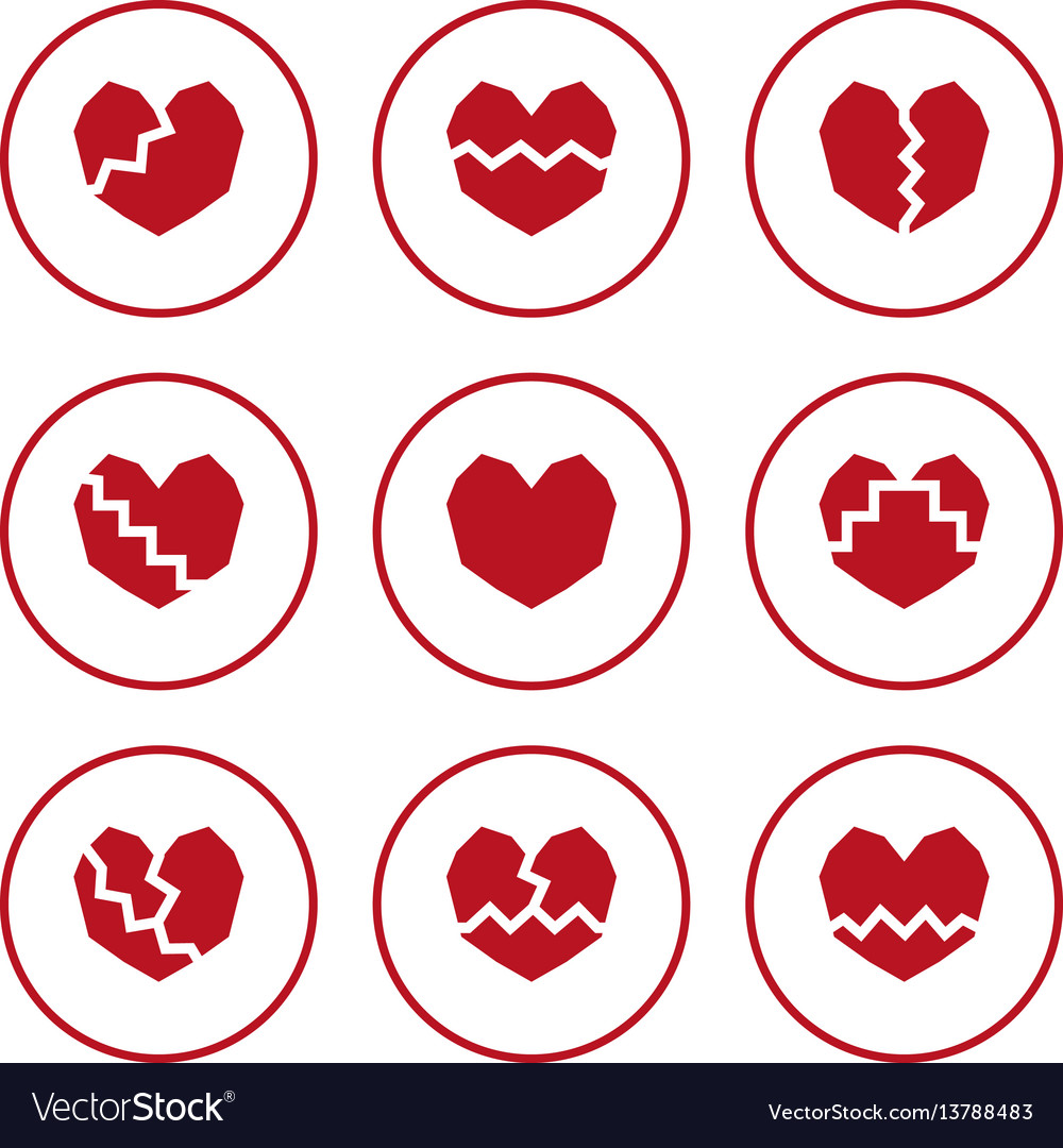 Broken heart icons