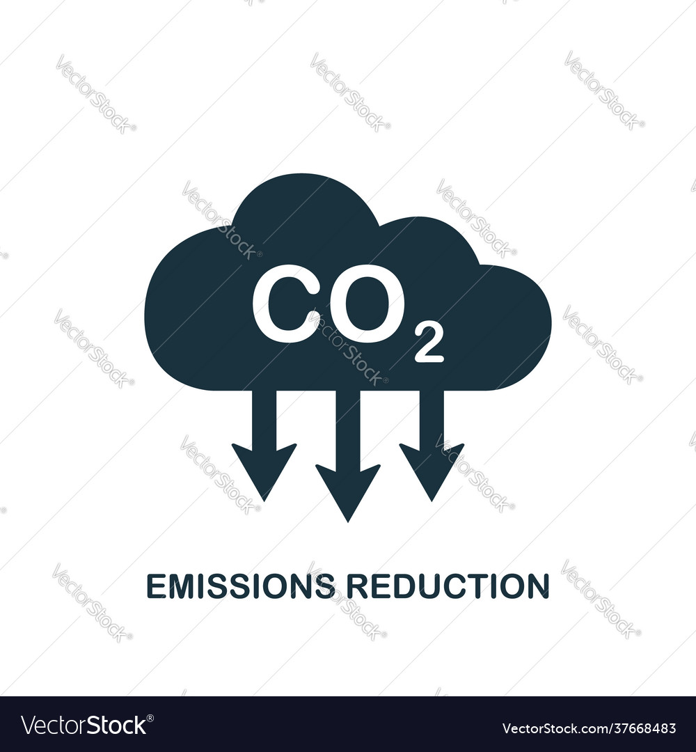 Co2 icon emissions reduction carbon gas Royalty Free Vector