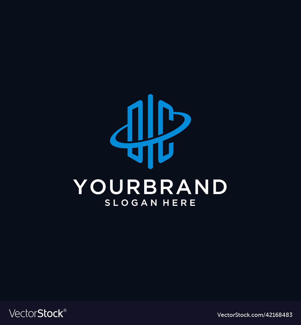 Dc initial monogram logo with hexagonal shape Vector Image Dc initial monogram logo with hexagonal shape