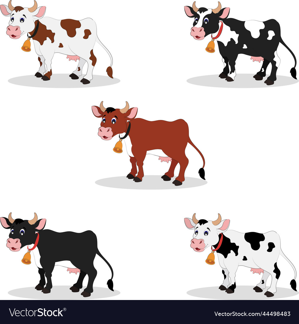 Different color cows vector image Different color cows