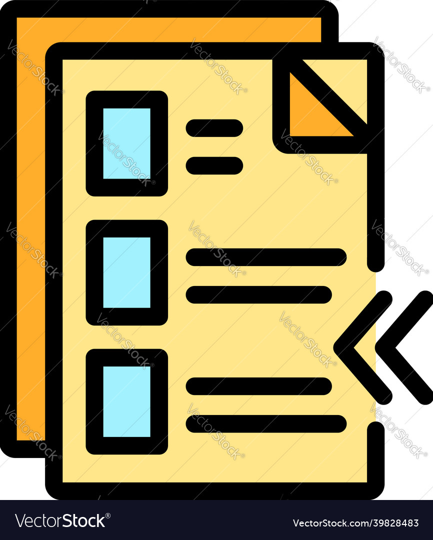Digital form icon color outline Royalty Free Vector Image