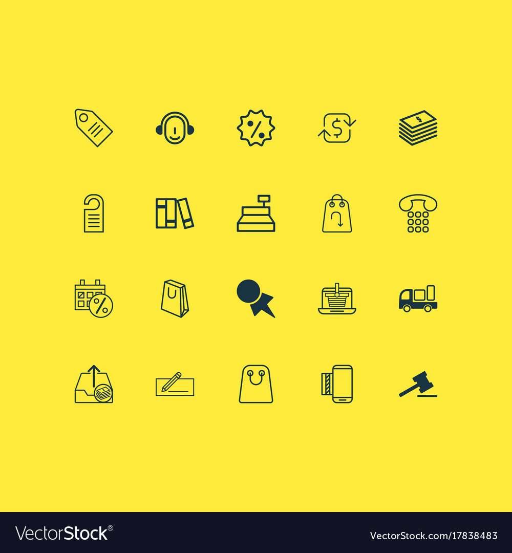 Ecommerce icons set collection of dollar banknote