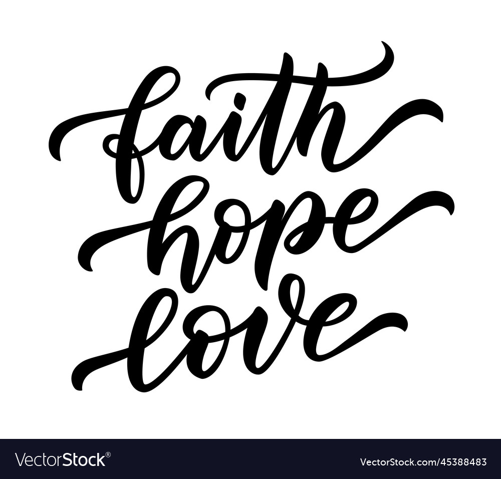 Faith hope love motivation quote christian Vector Image