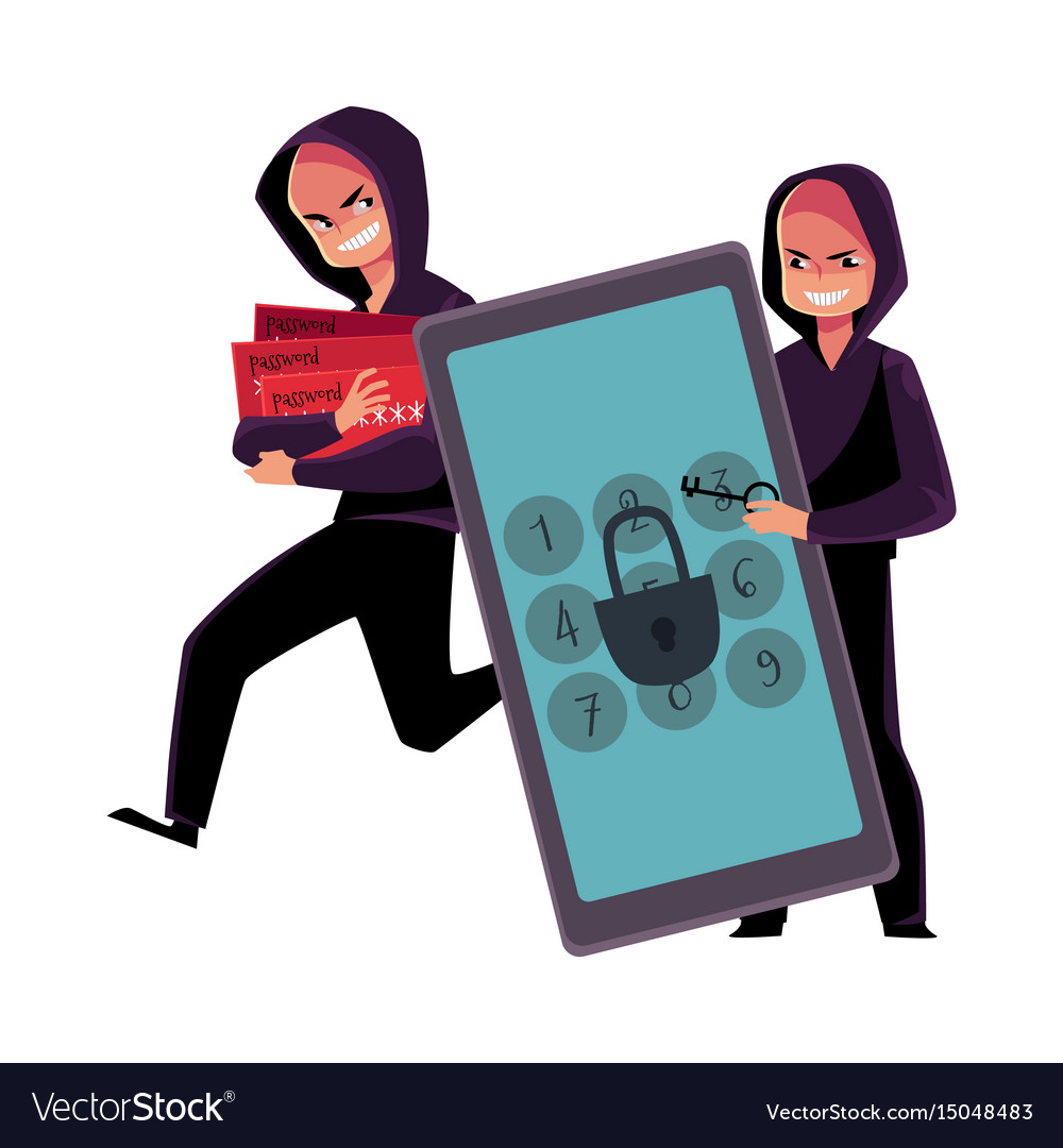 Hacker cracking smartphone breaking pin code