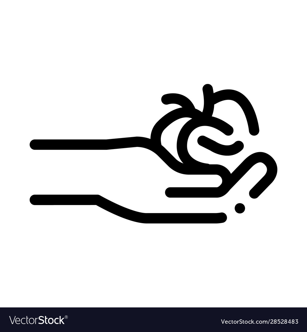 Hand holding hair icon outline