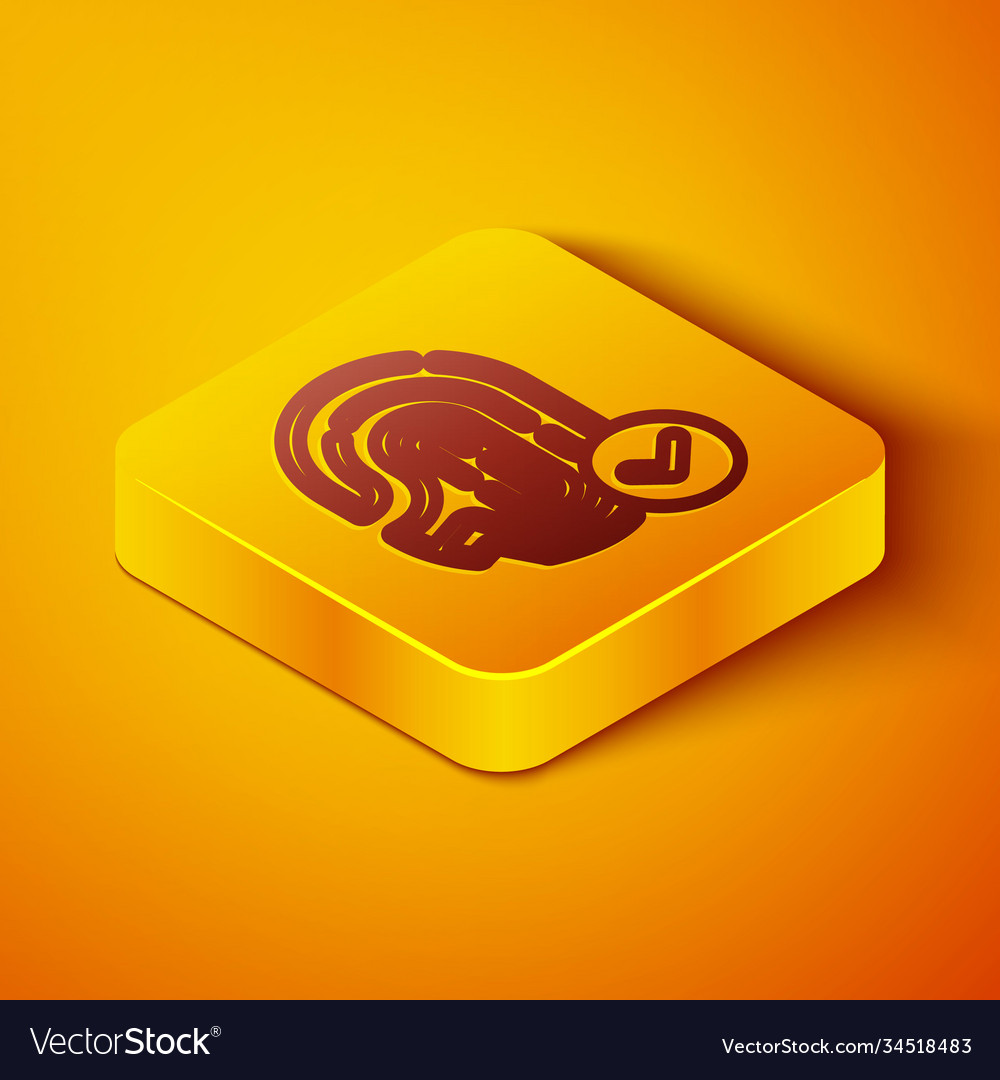 Isometric line fingerprint with check mark icon vector image Isometric line fingerprint with check mark icon