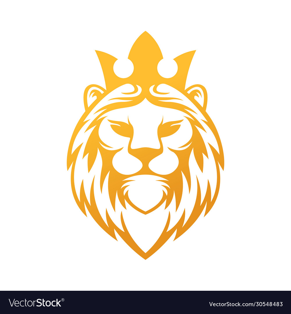 Lion logo design vintage luxury head Royalty Free Vector