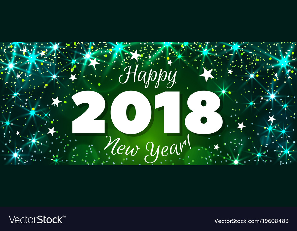 New year 2018 banner Royalty Free Vector Image