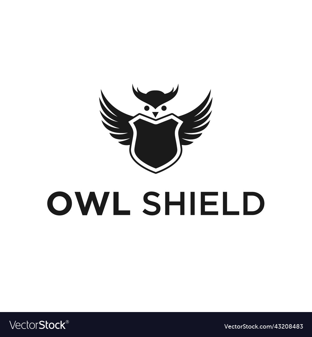 Owl shiled logo design unique