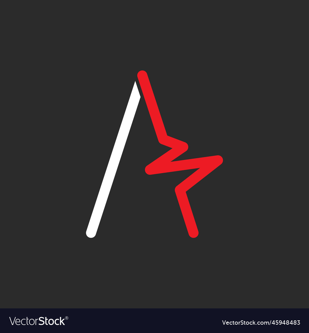 Pulse line initial letter Vector Image Pulse line initial letter