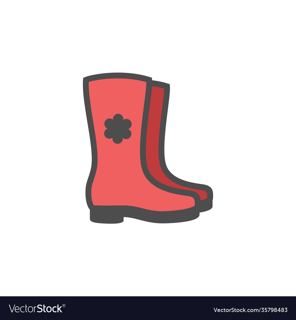 Rubber boots colorful icon shoes