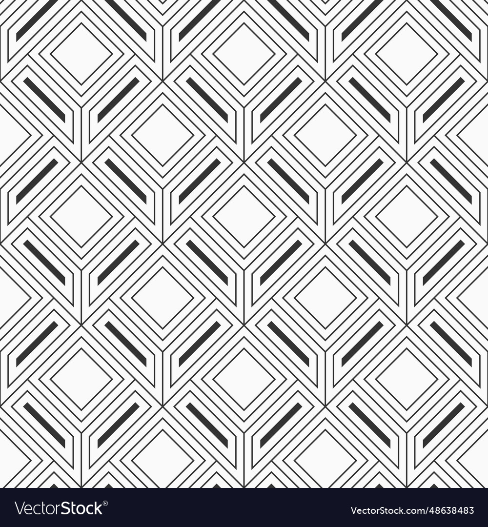 Seamless thin lines rhombuses pattern repeating vector image Seamless thin lines rhombuses pattern repeating