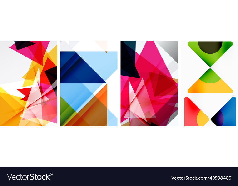 Set of abstract random triangle composition vector image Set of abstract random triangle composition