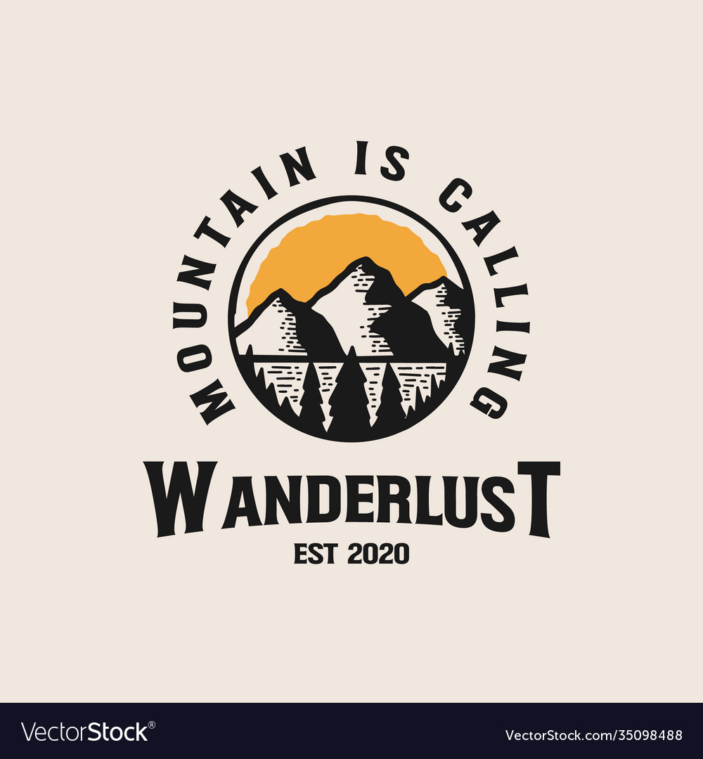 Adventure mountain badge logo template