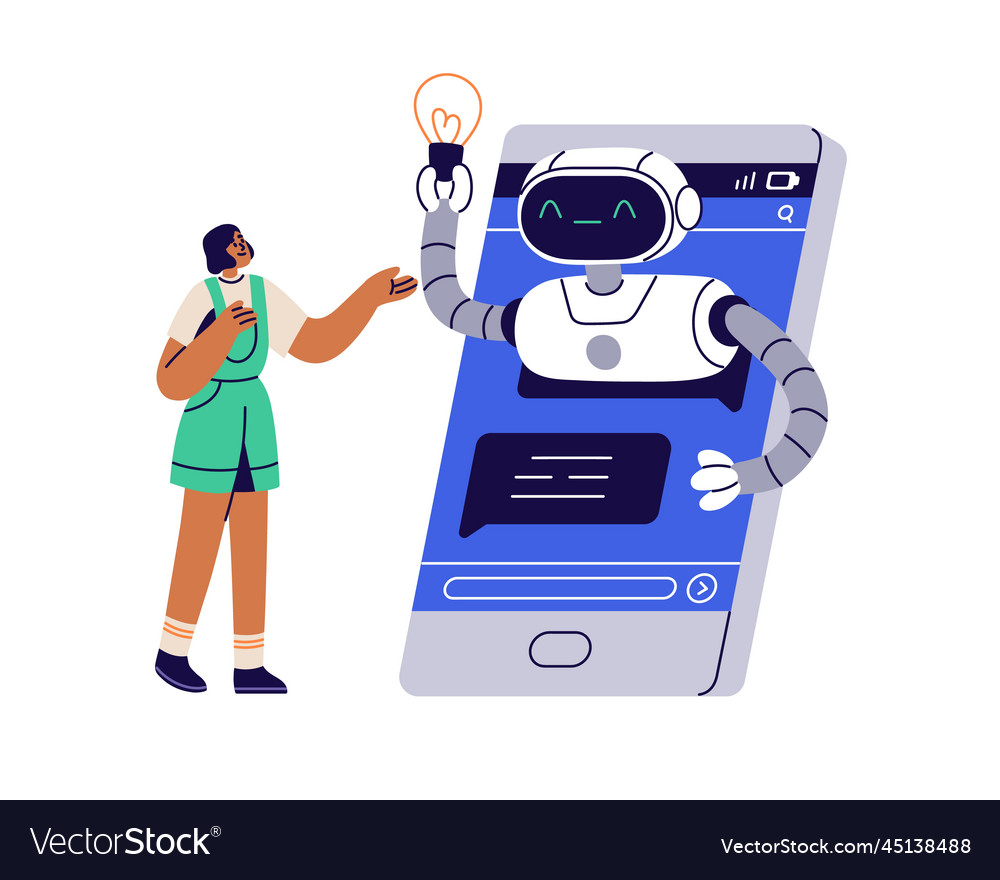 Ai chat bot and customer communication chatbot vector image Ai chat bot and customer communication chatbot