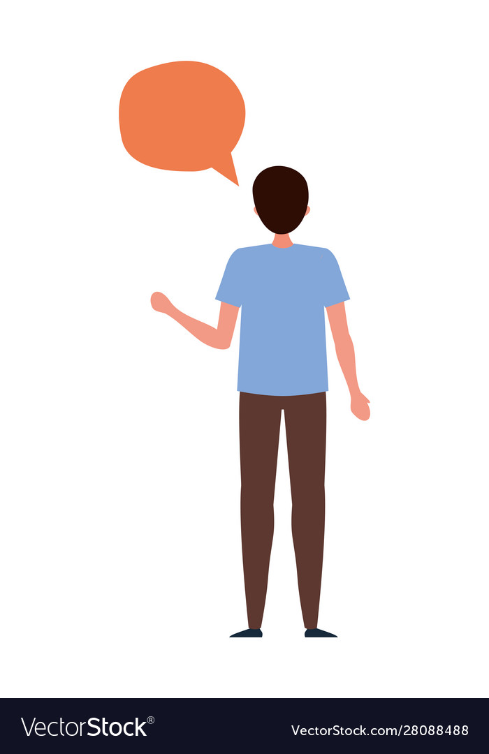 Avatar man with communication bubble design