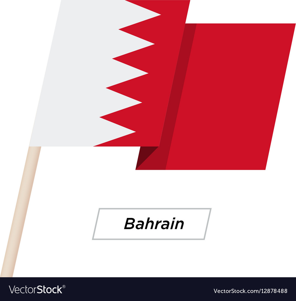 bahrain Band waving flag isoliert auf weiß