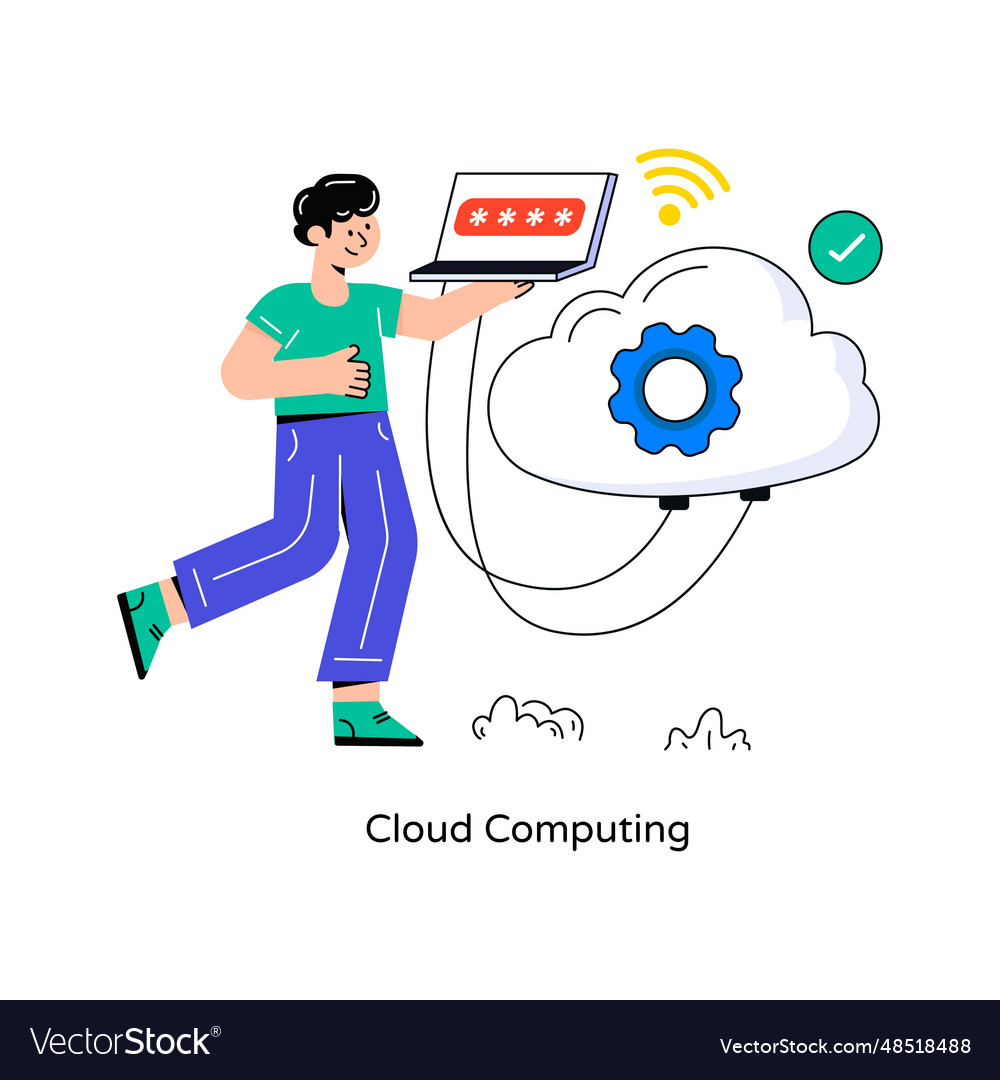 Cloud computing flat style design