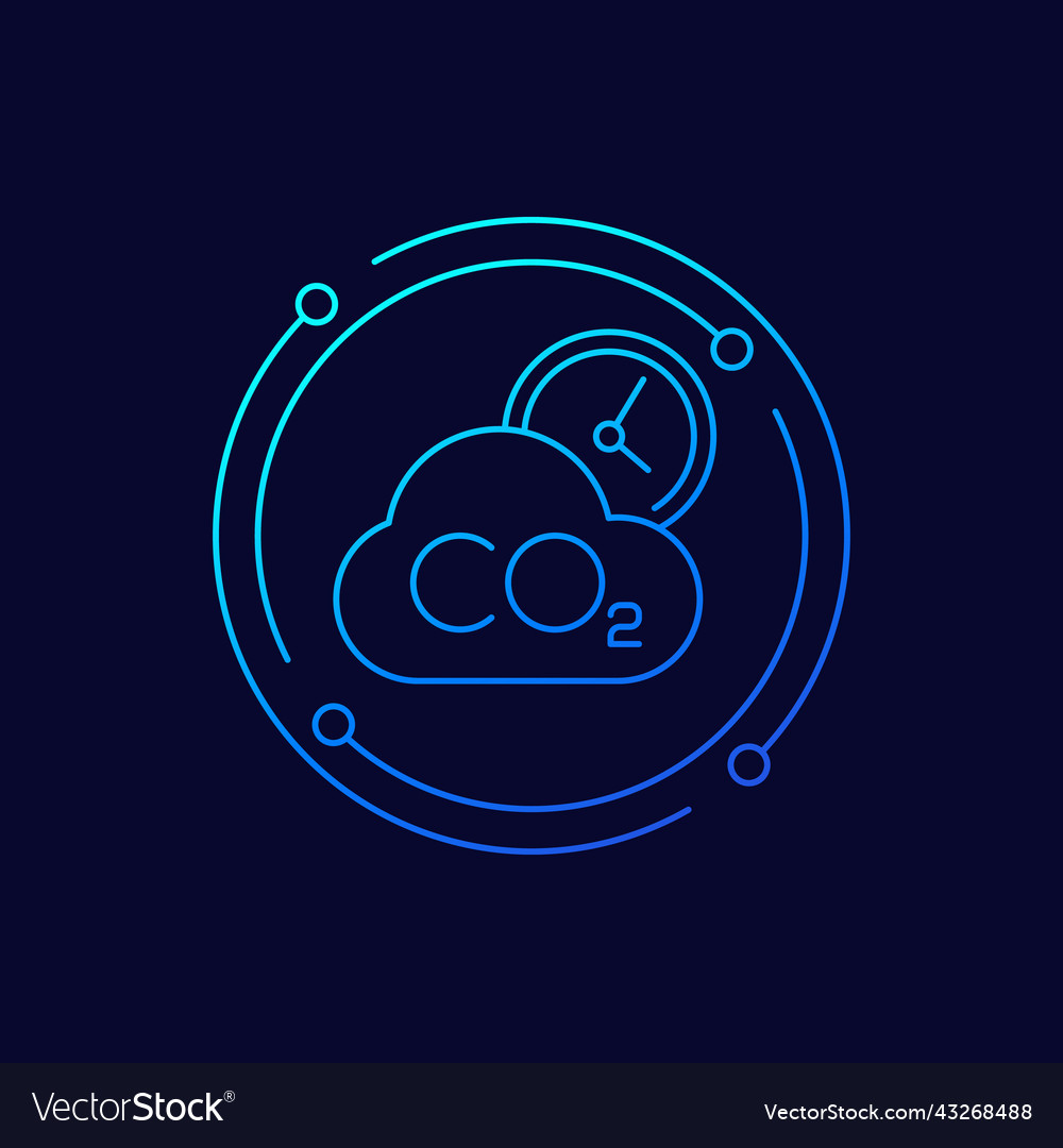 Co2 gas carbon dioxide emissions line icon