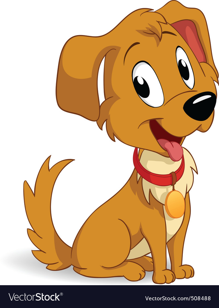 Cute cartoon puppy dog Royalty Free Vector Image