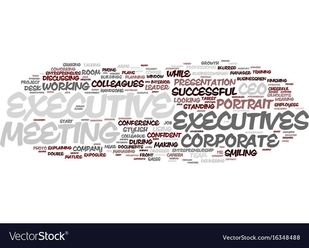 Executive word cloud concept Royalty Free Vector Image