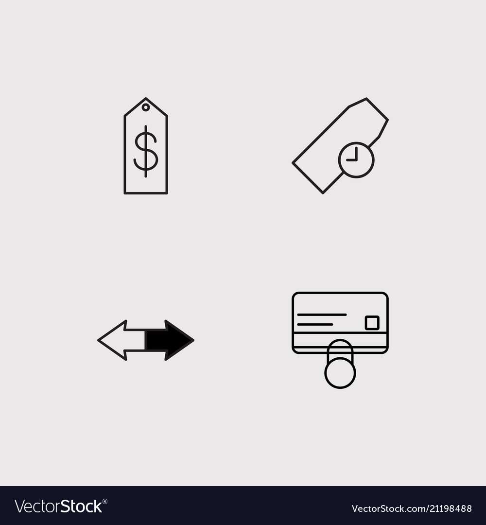 Finance simple linear icons set outlined