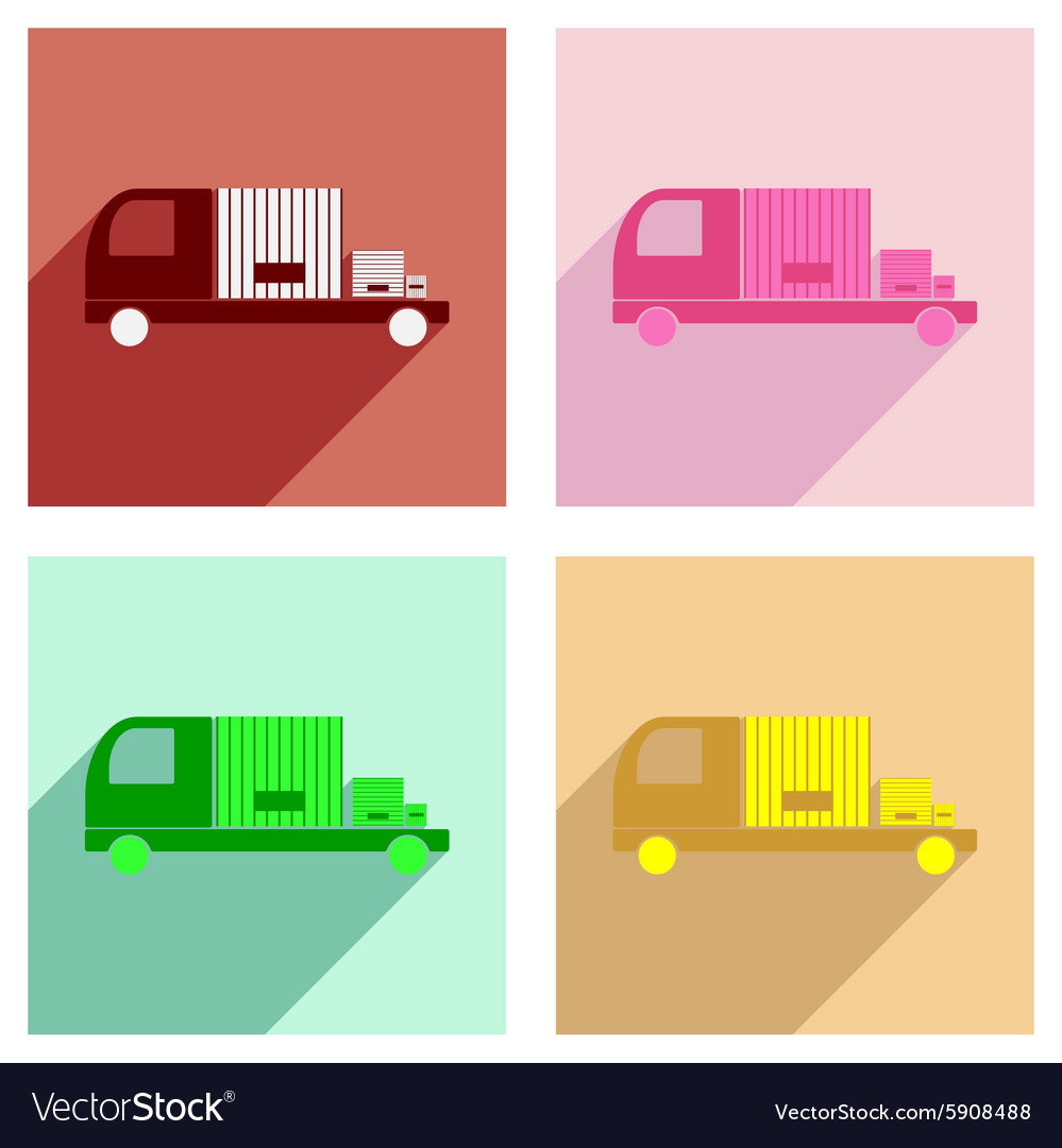 Flat with shadow concept and mobile application