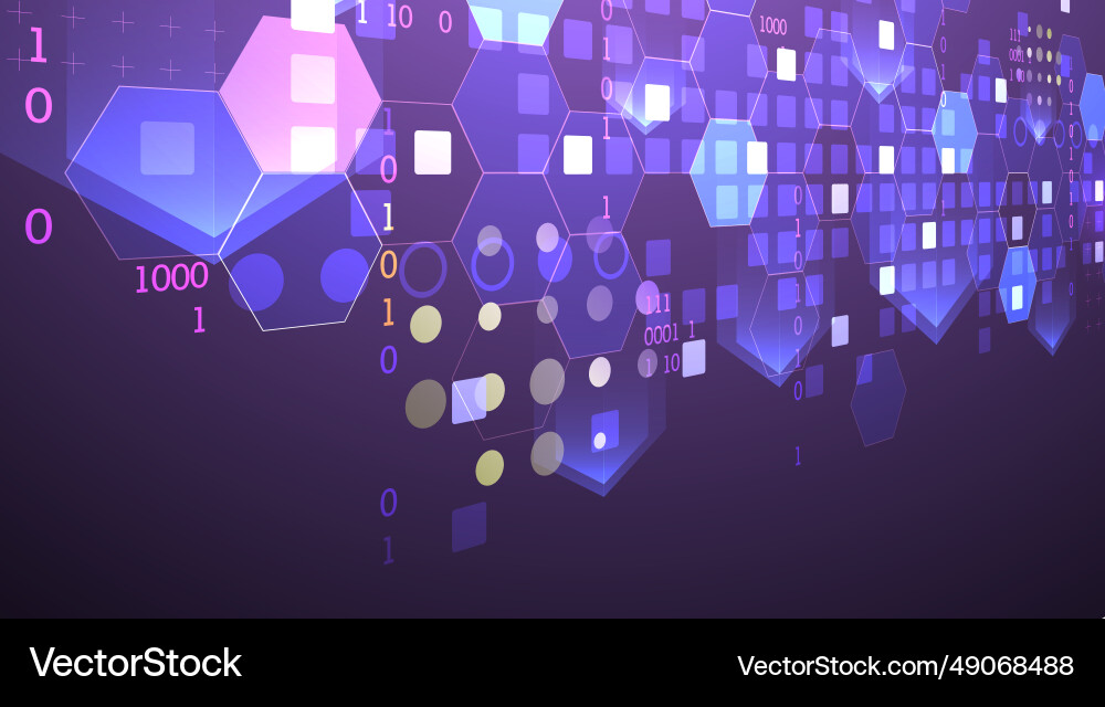 Geometric Abstract Background With Hexagons Vector Image