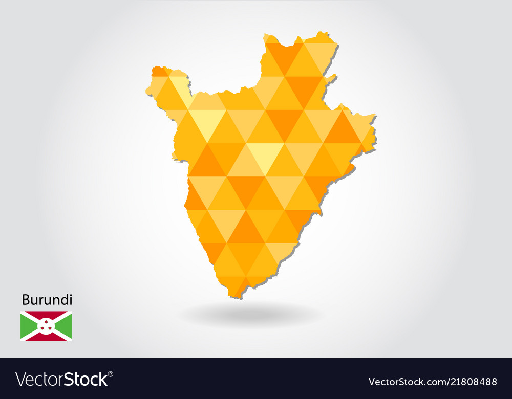 Geometric polygonal style map of burundi low poly