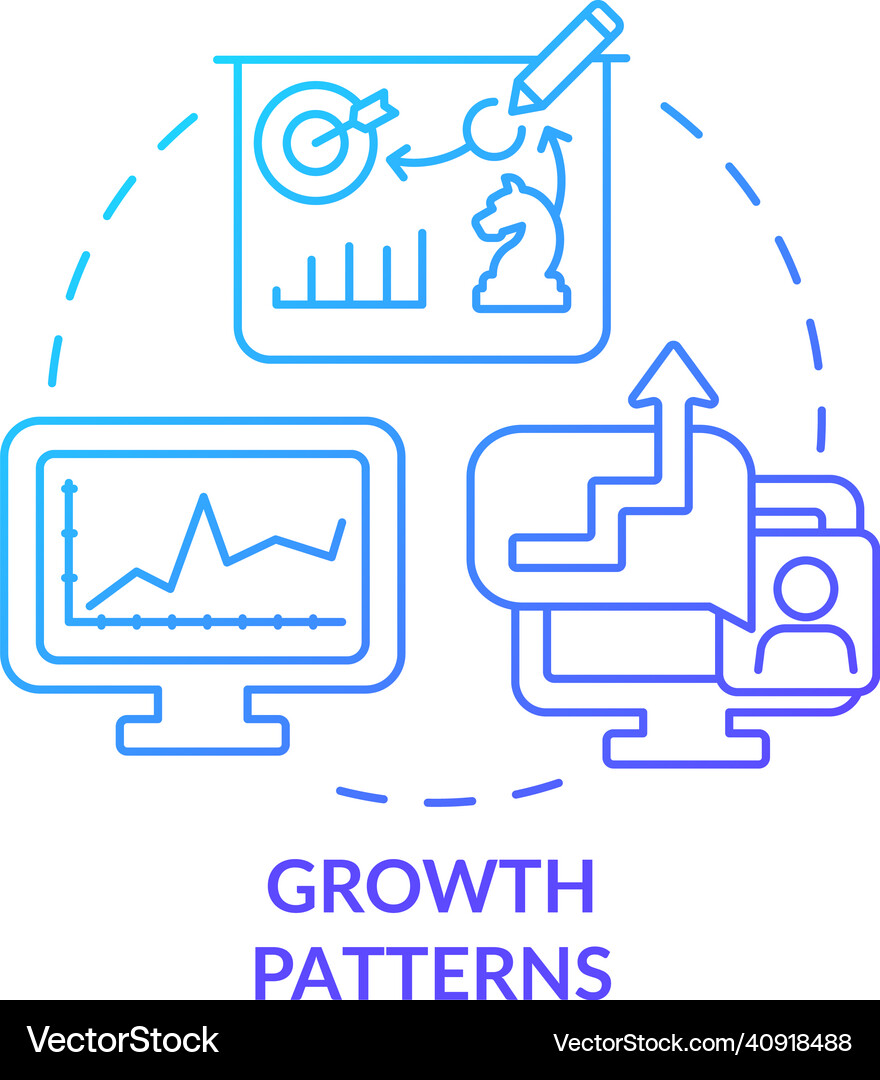 Growth patterns blue gradient concept icon Vector Image