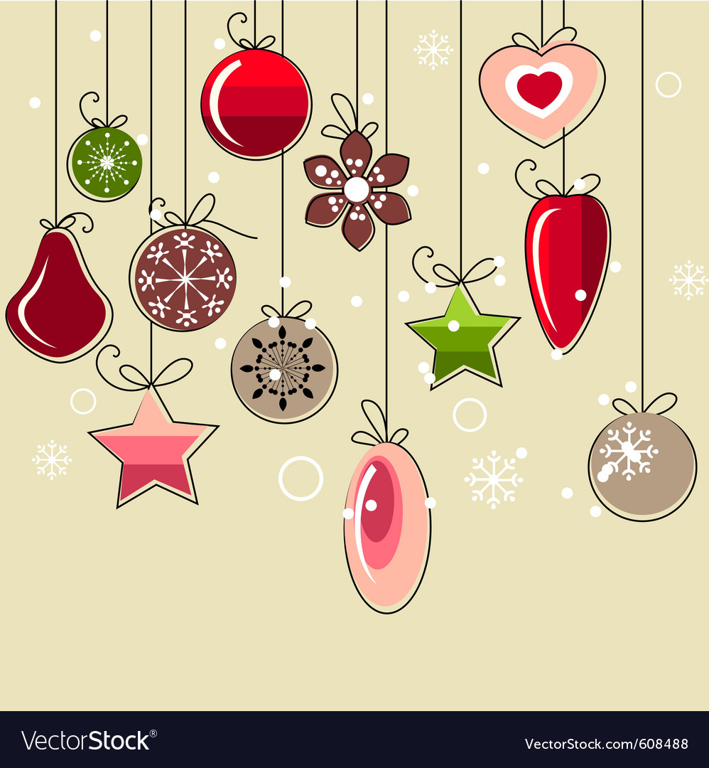 Download Hanging christmas decorations Royalty Free Vector Image