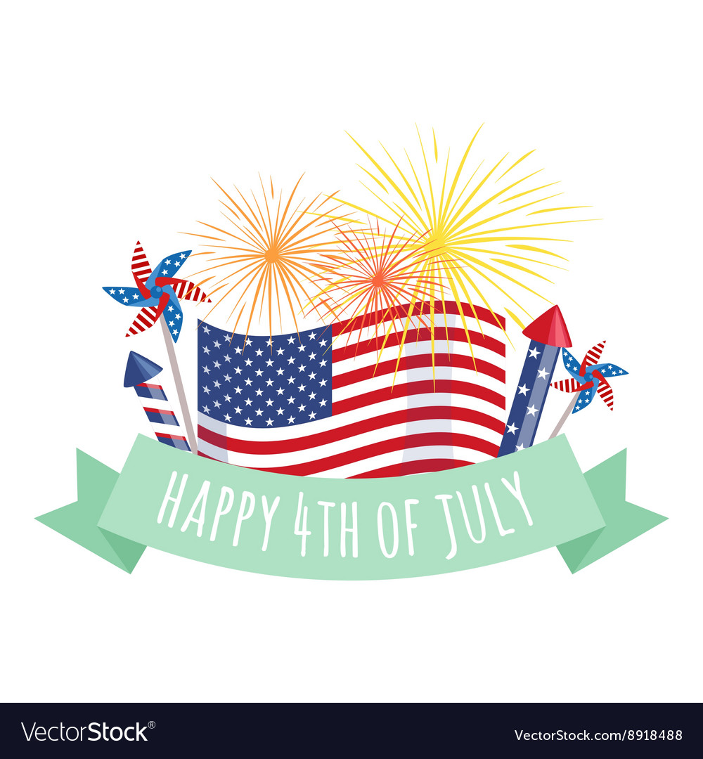 Happy 4th of july independence day design Vector Image