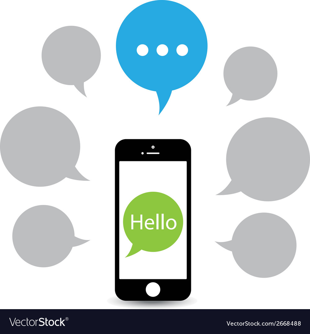 Hello phone Royalty Free Vector Image - VectorStock