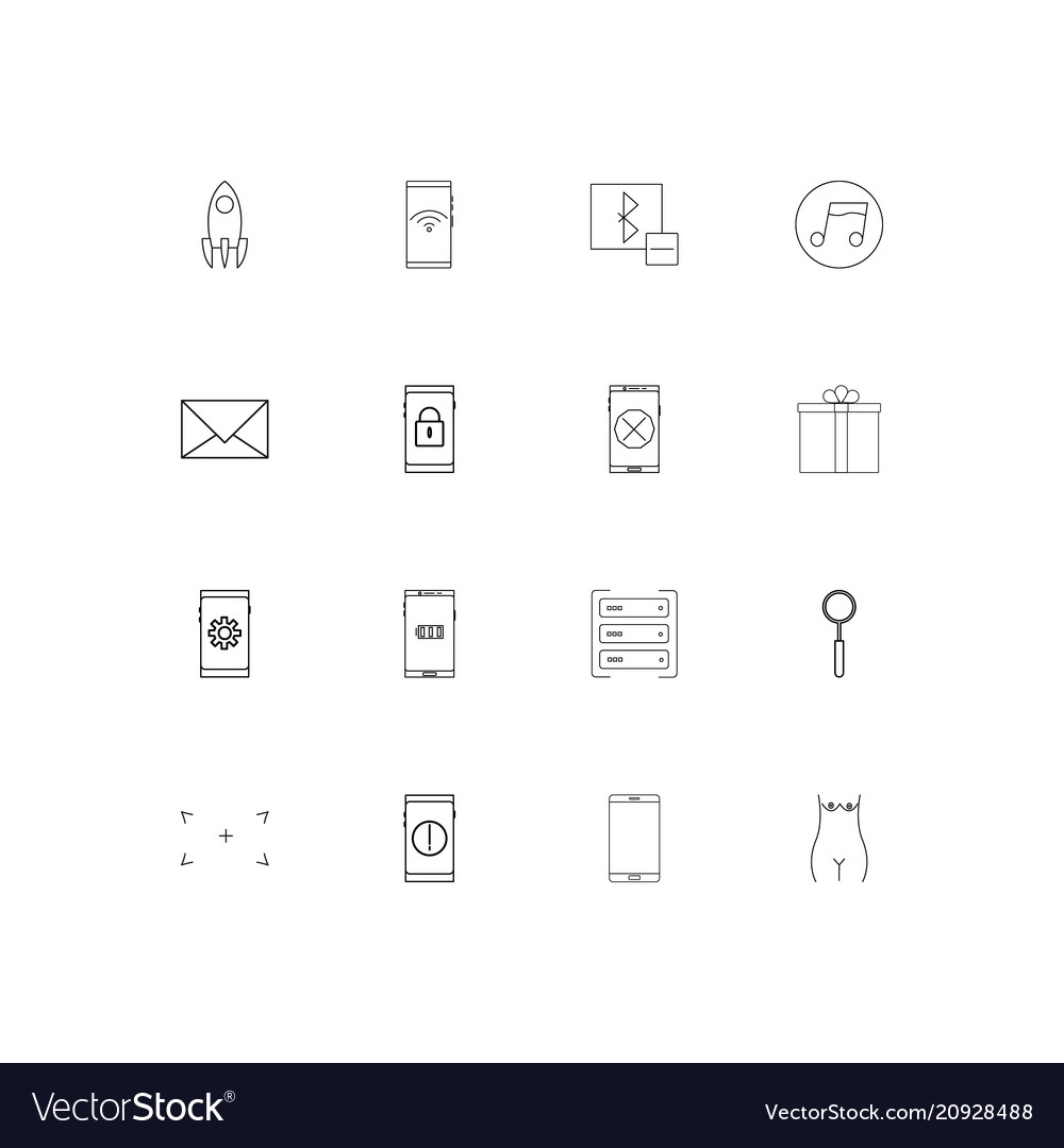 Internet of things linear thin icons set outlined