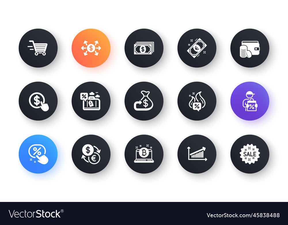 Minimal set of discount button delivery vector image Minimal set of discount button delivery