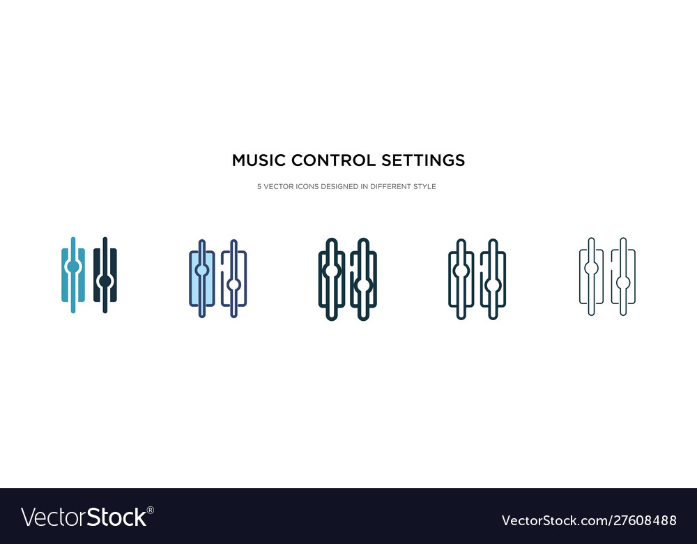 Music control settings button icon in different