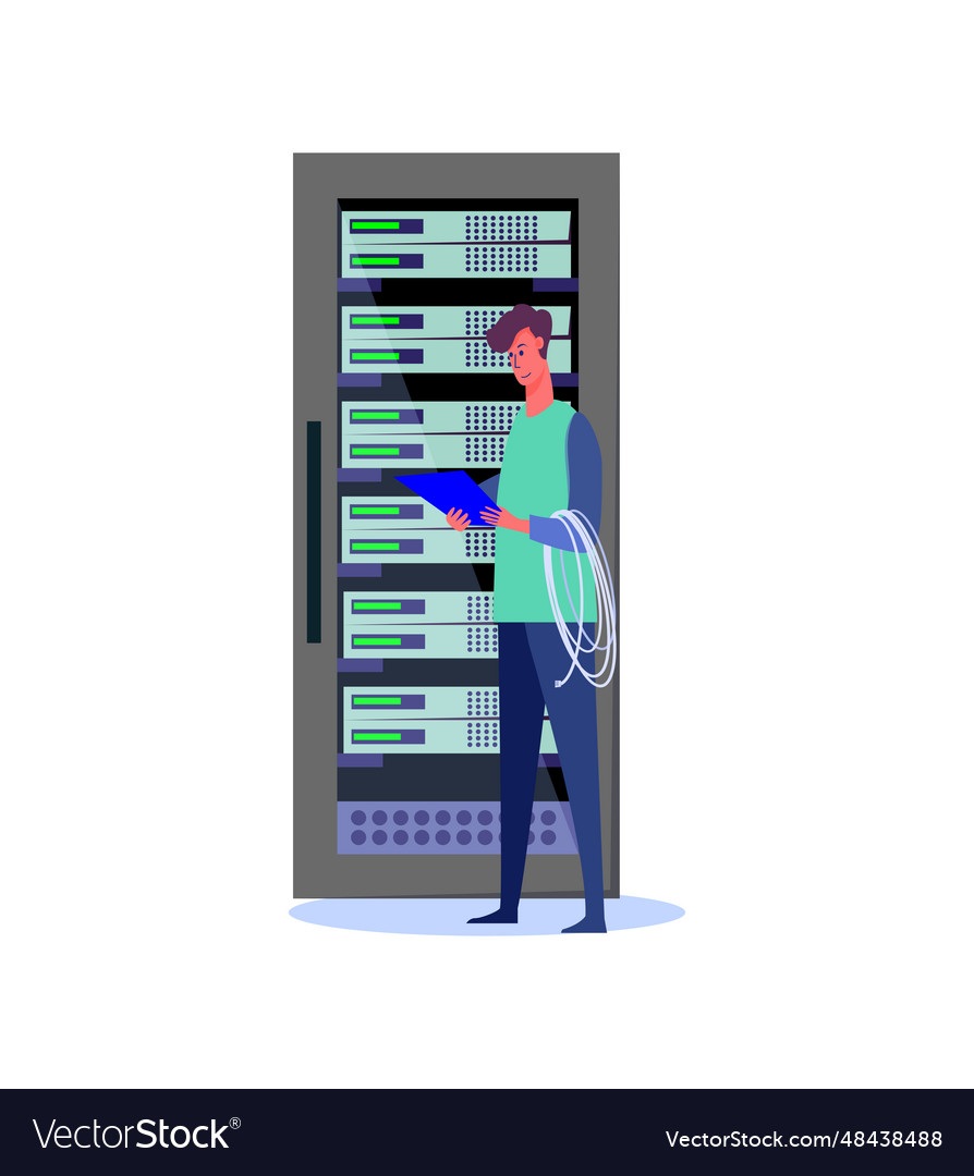 Network engineer in hardware data center