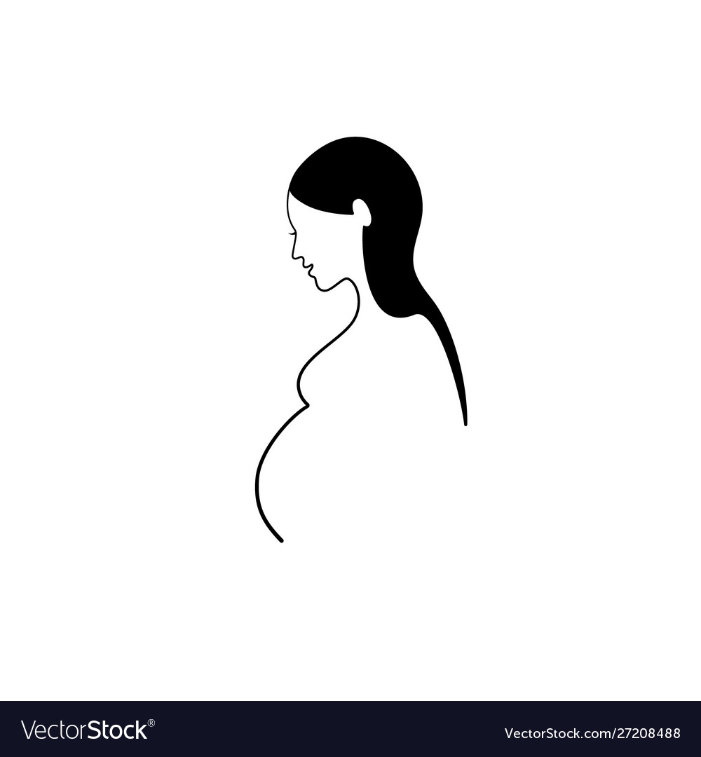 Pregnancy Logo Pregnant Woman Silhouette Vector Image