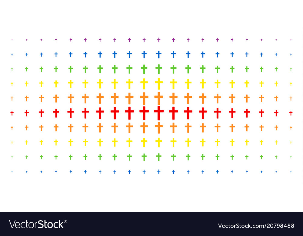 Religious cross spectrum halftone matrix