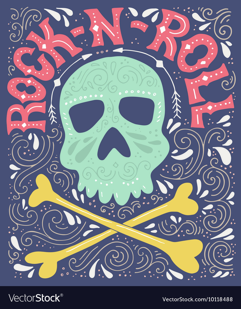 Rock N' Roll Skull Poster