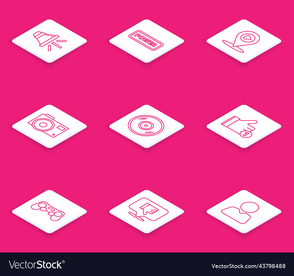 Set line speaker volume power button digital Vector Image Set line speaker volume power button digital