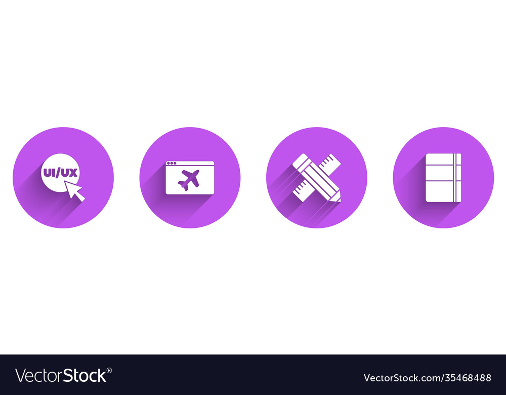 Set ui or ux design website template crossed vector image Set ui or ux design website template crossed