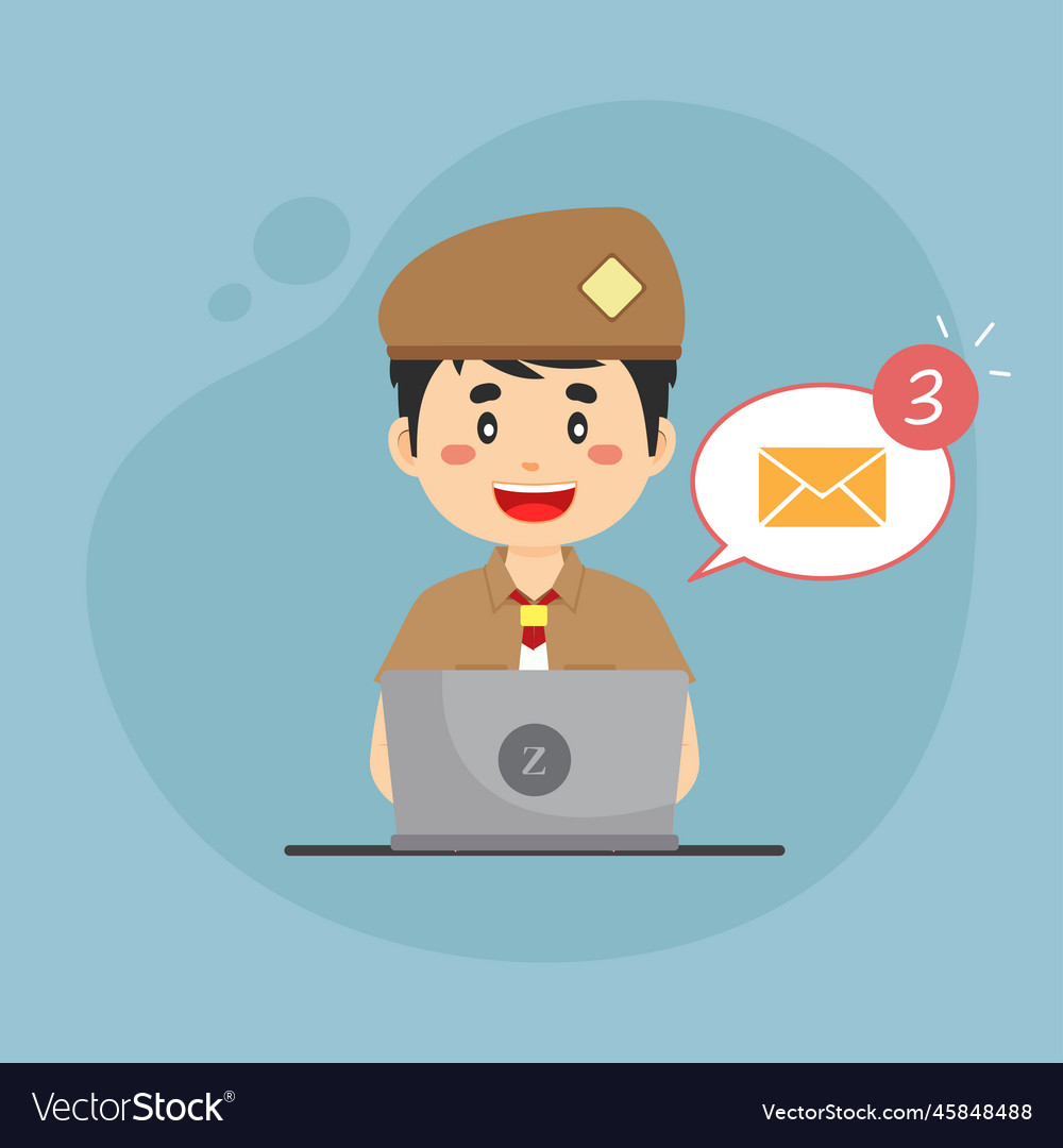 Student checking email inbox