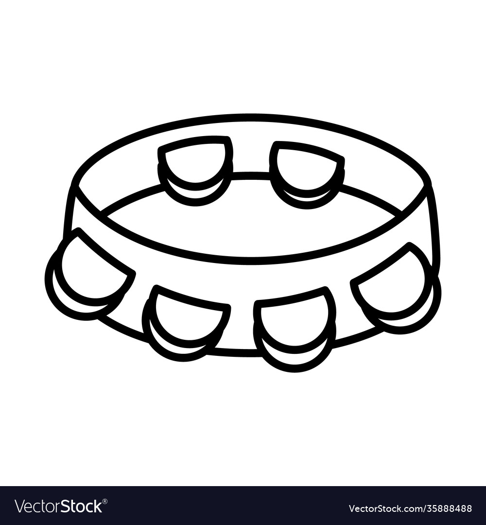 Tambourine icon image line style