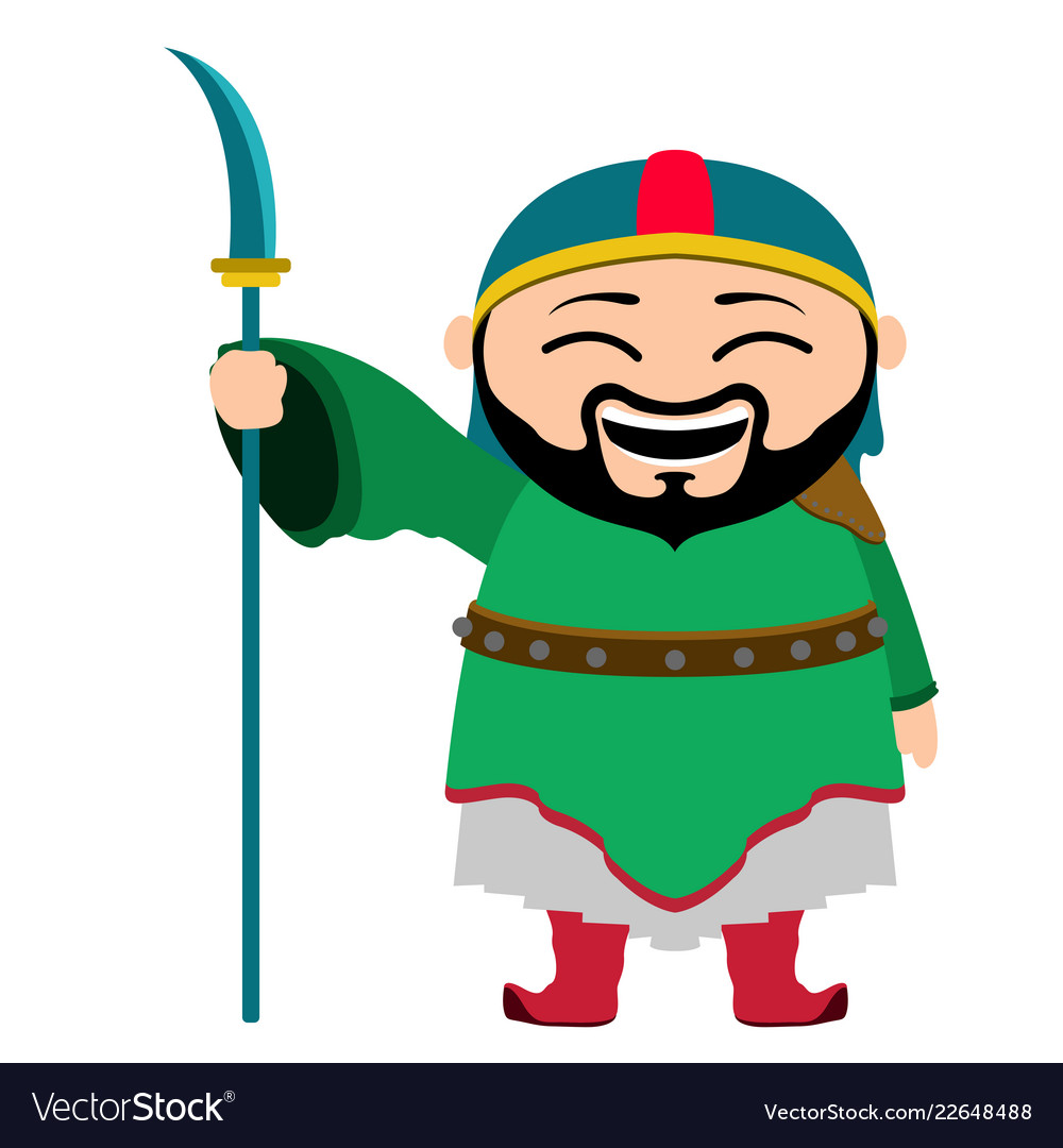 Traditional asian warrior cartoon character Vector Image