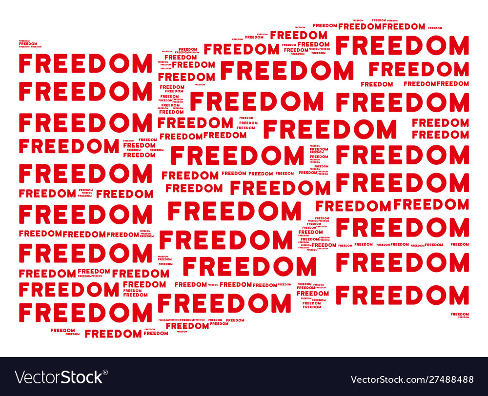 Waving red flag pattern freedom text items vector image Waving red flag pattern freedom text items
