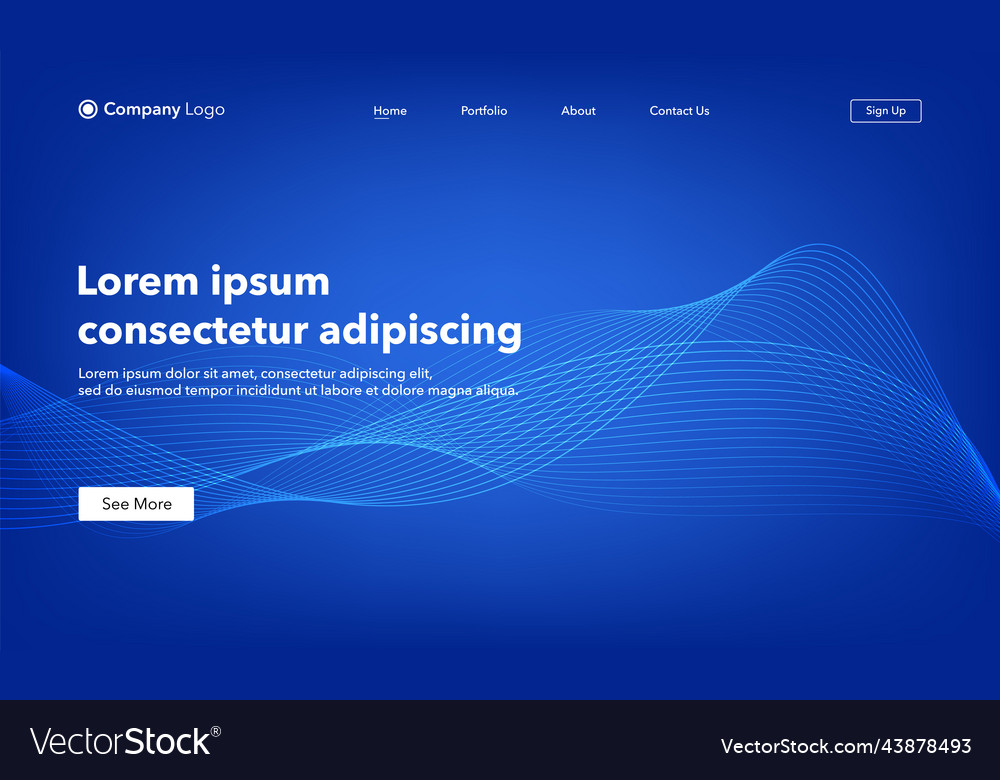 Abstract background website landing page template vector image Abstract background website landing page template
