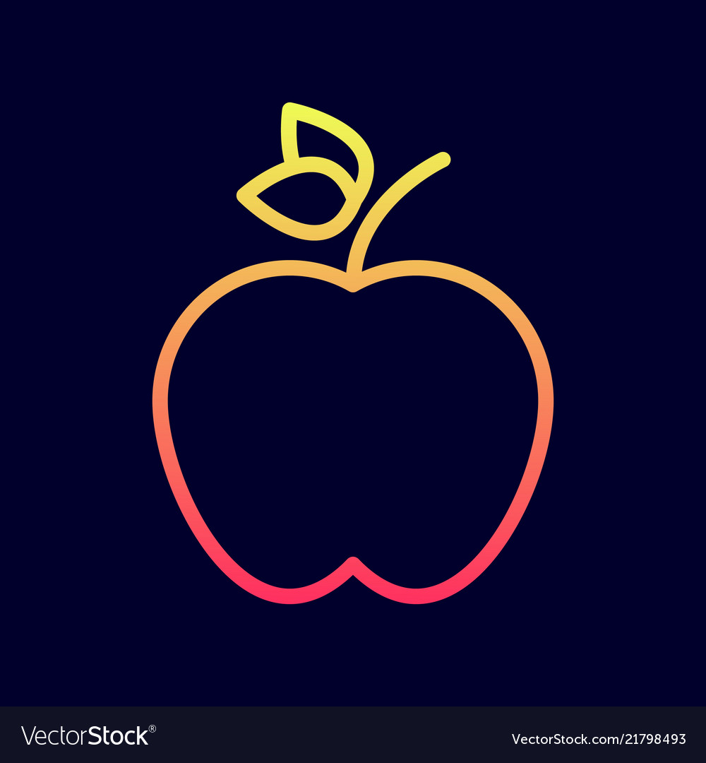 Apple icon in flat line style