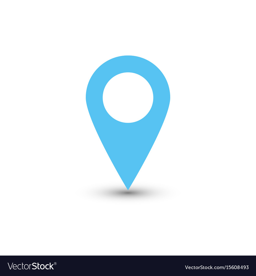 Blue Map Pointer with Shadow
