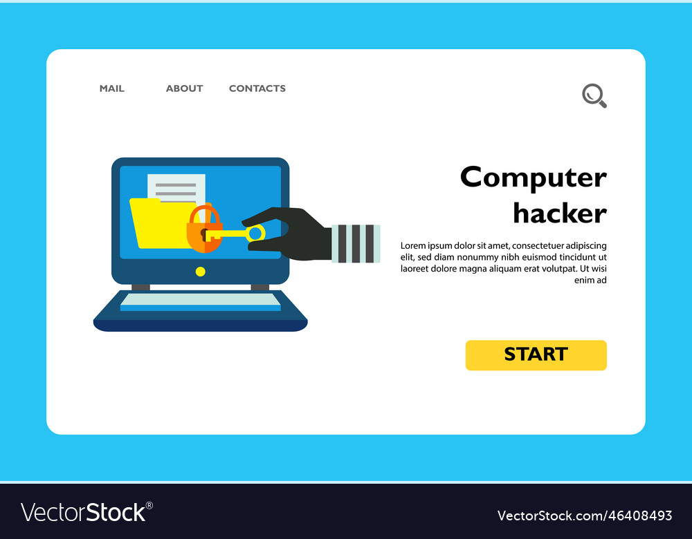 Computer hacker icon vector image Computer hacker icon